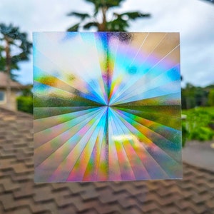 NEW! Perfect Radial Prism Suncatcher Sticker Radial Square Rainbow Making Light Catcher Removable Window Film 4.75" x 4.75"