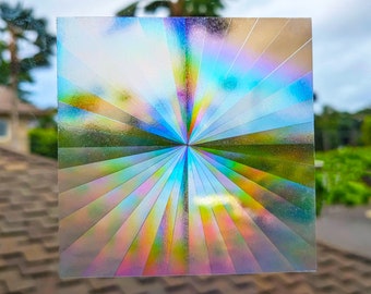 NEW! Perfect Radial Prism Suncatcher Sticker Radial Square Rainbow Making Light Catcher Removable Window Film 4.75" x 4.75"
