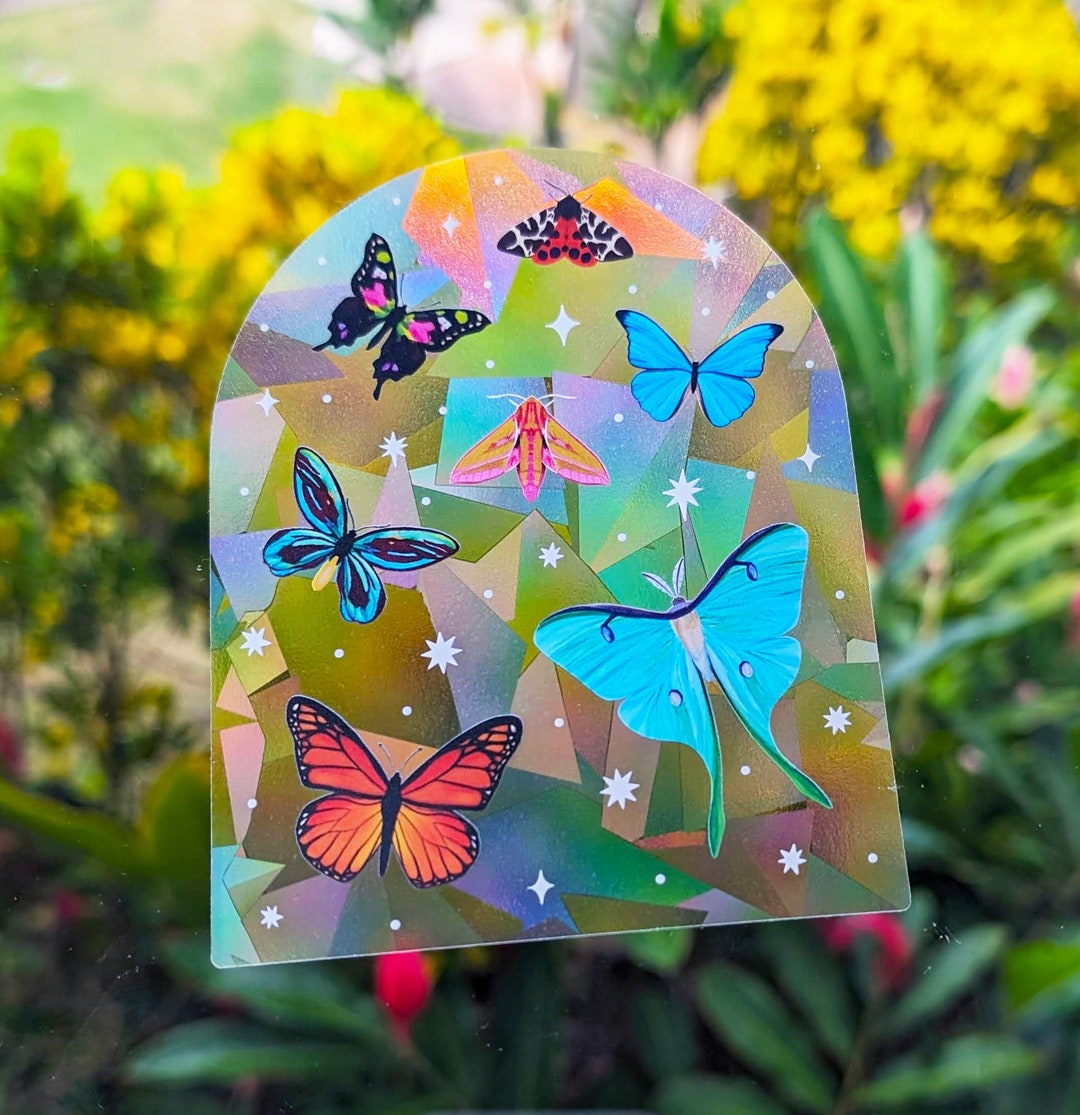 NEW! Celestial Butterflies & Moths Suncatcher Sticker Rainbow Maker ...
