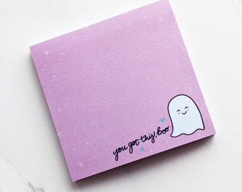 Cute Little Ghost Sticky Note Pad • "You Got This, Boo" Cute Ghost Sticky Notes • Mental Health Cute and Encouraging Sticky Notes