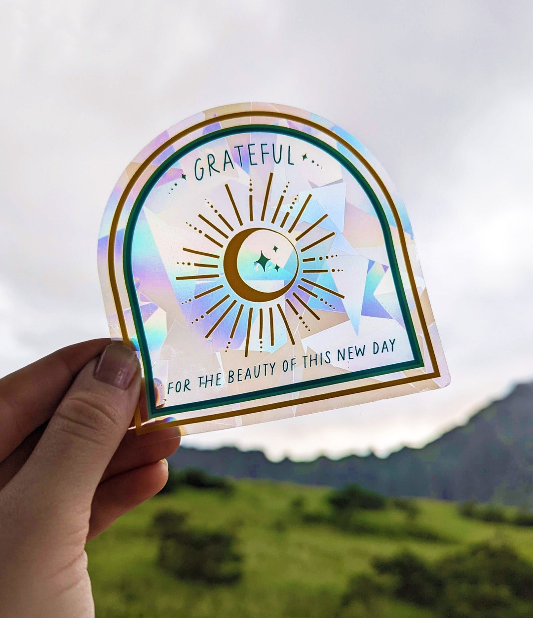 Rainbow Suncatcher Sticker Rainbow Maker Window Decal Gratitude Sun, Moon & Stars Celestial