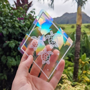 Celestial Turtles Suncatcher Sticker: Rainbow Window Decal