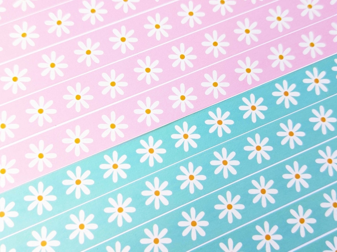 RESTOCKED Cute Daisy Washi Tape, Cute Flowers Washi Tape by Color Oasis
