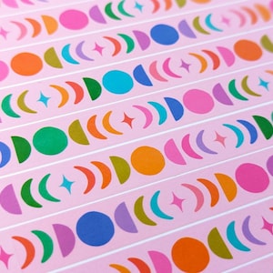 Moon Phase Washi Tape: Colorful Journaling Tape - Color Oasis Hawaii