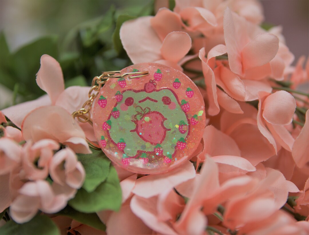 Strawberry Frog Keychain Etsy
