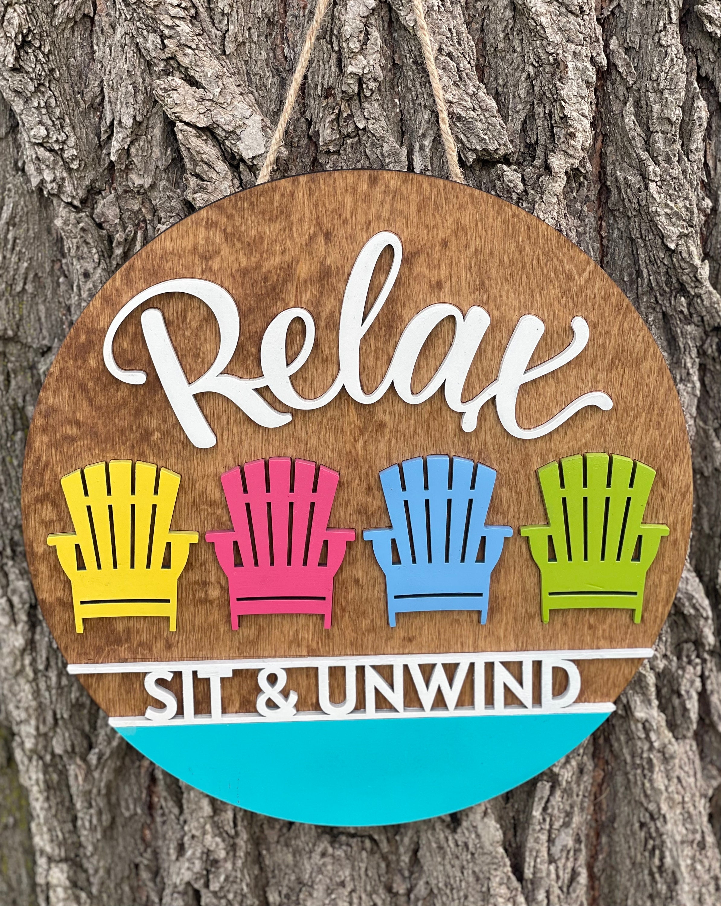 Unwind Sign Relax Sit Unwind Wood Sign - Etsy