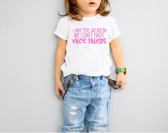 I am the reason we can't have nice things, Toddler tshirt, Toddler Tee, Funny Kids Shirt, Toddler Shirt, Toddler Life, Cute shirts,
