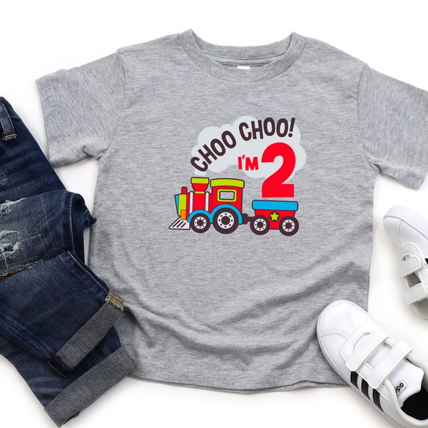 Train Birthday Shirt, Train Theme Party, Personalized Kids Choo Choo I'm 1 2 3 4 5 Shirt, Train Lover Gift, Boys Train Shirt, Toddler Train