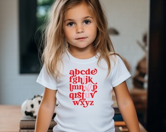 Kids ABC I Love You Valentines Day Shirt, Valentine Gift for Kids, Love You Tee, Valentine Outfit, Valentine Baby Bodysuit, Cupid, Heart Tee