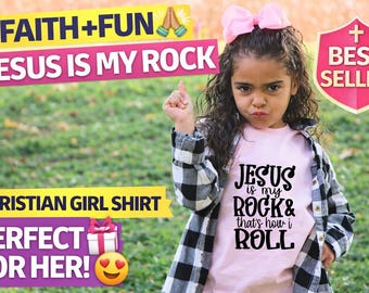 Jesus Is My Rock Shirt, Christian Funny Shirt, Faith Based Shirt, Religious Humor Tee, Christian Gift, Church Shirt, Christian Kids Shirt