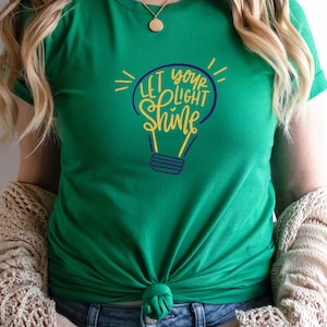 Let Your Light Shine, Adult Christian Shirt, Inspirational Shirt, Christian Easter Gift, Matthew 5:16, Easter Shirt, Be The Light Shirt