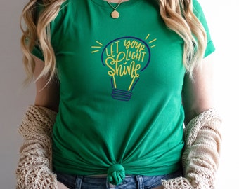 Let Your Light Shine, Adult Christian Shirt, Inspirational Shirt, Christian Easter Gift, Matthew 5:16, Easter Shirt, Be The Light Shirt