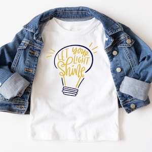 Let Your Light Shine, Kids Christian Shirt, Toddler Christian Shirt, Inspirational Kids Shirt, Kids Christian Easter Gift, Matthew 5:16