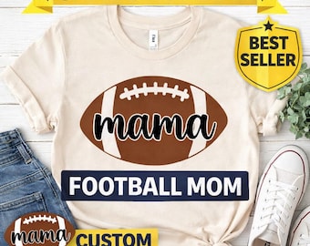 Football Mama Shirt, Personalized Football Mom Shirt, Game Day Shirt Women, Custom Name Number Shirt, Football Season Shirt, Sports Mom Tee