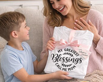 My Greatest Blessings Call Me Mom Shirt, Mothers Day Gift for Mom, Gift from Kids, Mama Shirt, Personalized Mom Shirt, Mom Life Tee