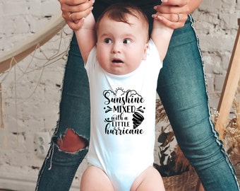 Kids Sunshine Mixed With A Little Hurricane Shirt, Sassy Shirt Kids, Sunshine Mixed With Hurricane Baby Bodysuit,  Sarcastic Tee, Girl Shirt