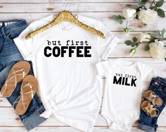 But First Coffee But First Milk Matching Shirts, Mother’s Day Gift From Husband, Mommy and Me, Mothers Day Gift, New Mom Gift, Mom and Son