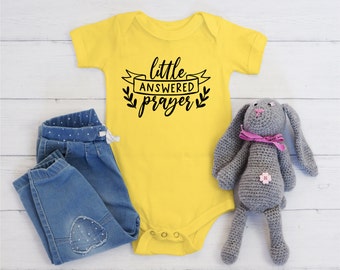Little Answered Prayer Bodysuit, Blessed Baby, Cute Bodysuit, Baby Shower Gift, Rainbow Baby, Gift For Baby, For a Child We Prayed, Unisex