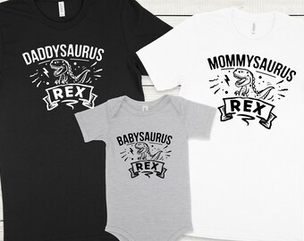 Daddysaurus Mommysaurus Babysaurus Rex Matching Family Shirts, Royal Family Shirts, Daddy Mommy and Me Shirts, Family Shirts, Vacation Shirt