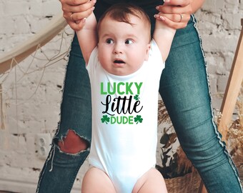 St Patricks Day Kids Shirt, Toddler Boys Lucky Little Dude Shirt, Irish Boys Shirt, Lucky Shirt, Shamrock , St Patricks Gift, St Pattys Day