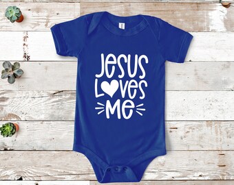 Jesus Loves Me Baby Clothes, Christian Baby Shower Gifts, Baptism Gift Boy From Godmother, Faith Based Gifts, New Baby Boy Gift, Stocking