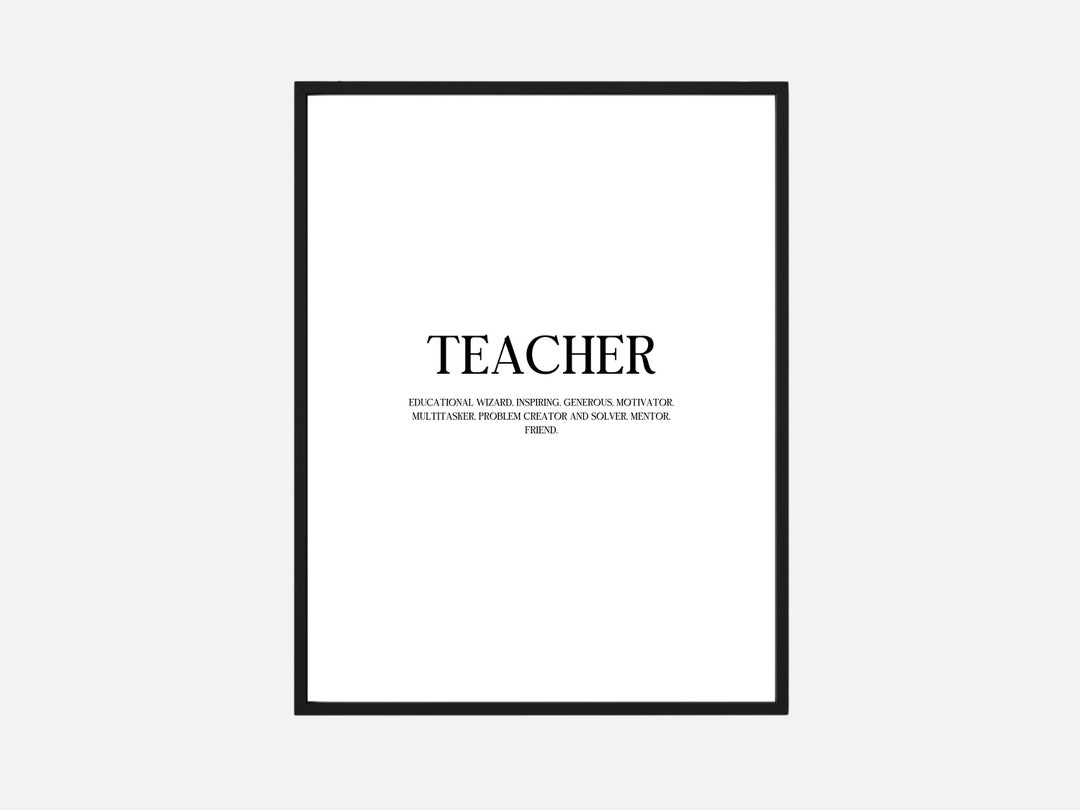 Digital Teacher Print Teacher Gift Teacher Appreciation Etsy
