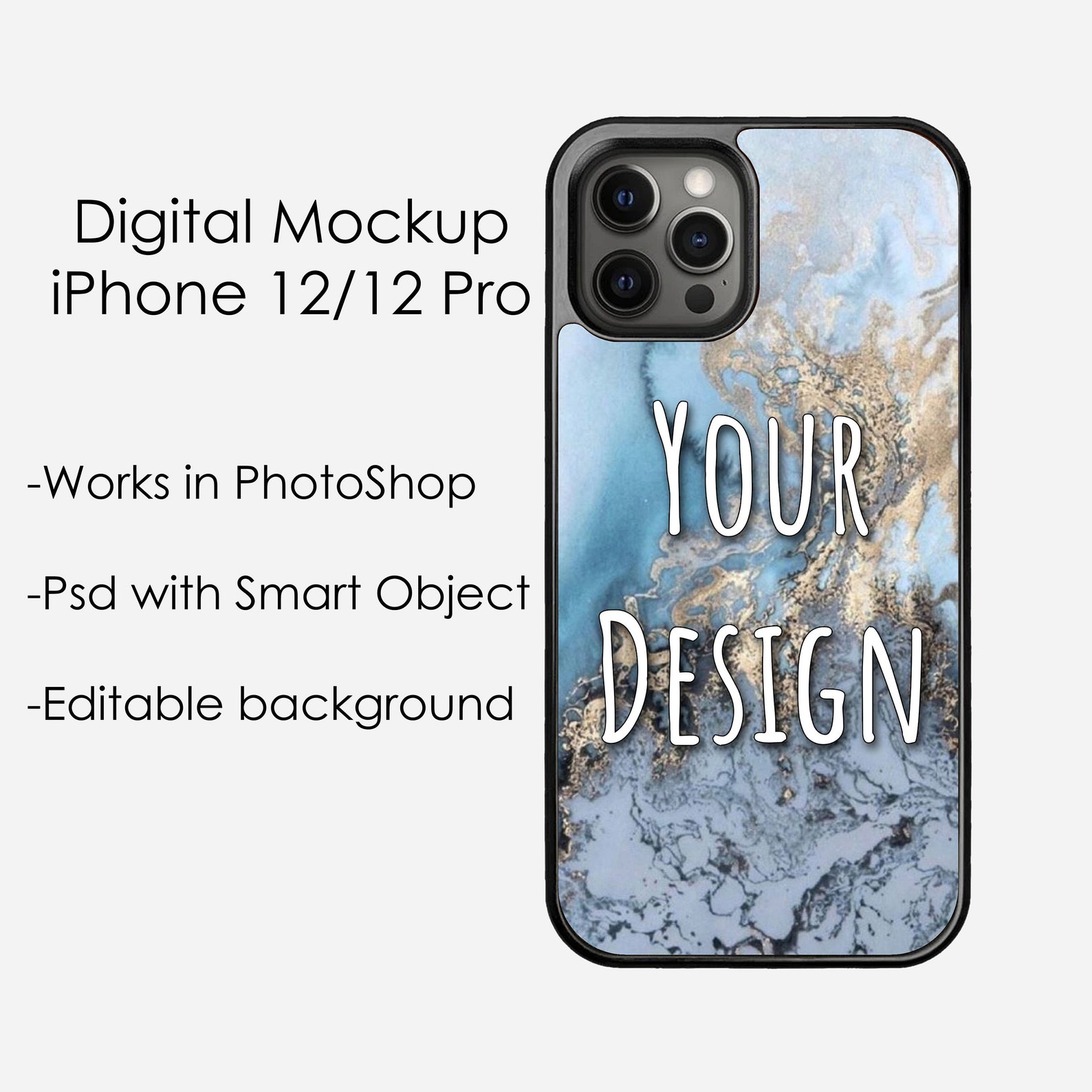 Download Mockup iPhone 12 case Pro max design picture logo mockup psd | Etsy