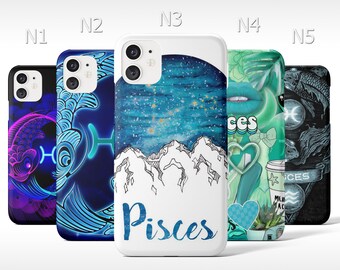 iPhone 11 Pisces White Protective iPhone Case iPhone 12 Cute Trendy iPhone 12 Pro Iphone XR iPhone XXS iPhone 78 iPhone 11 Pro Gift