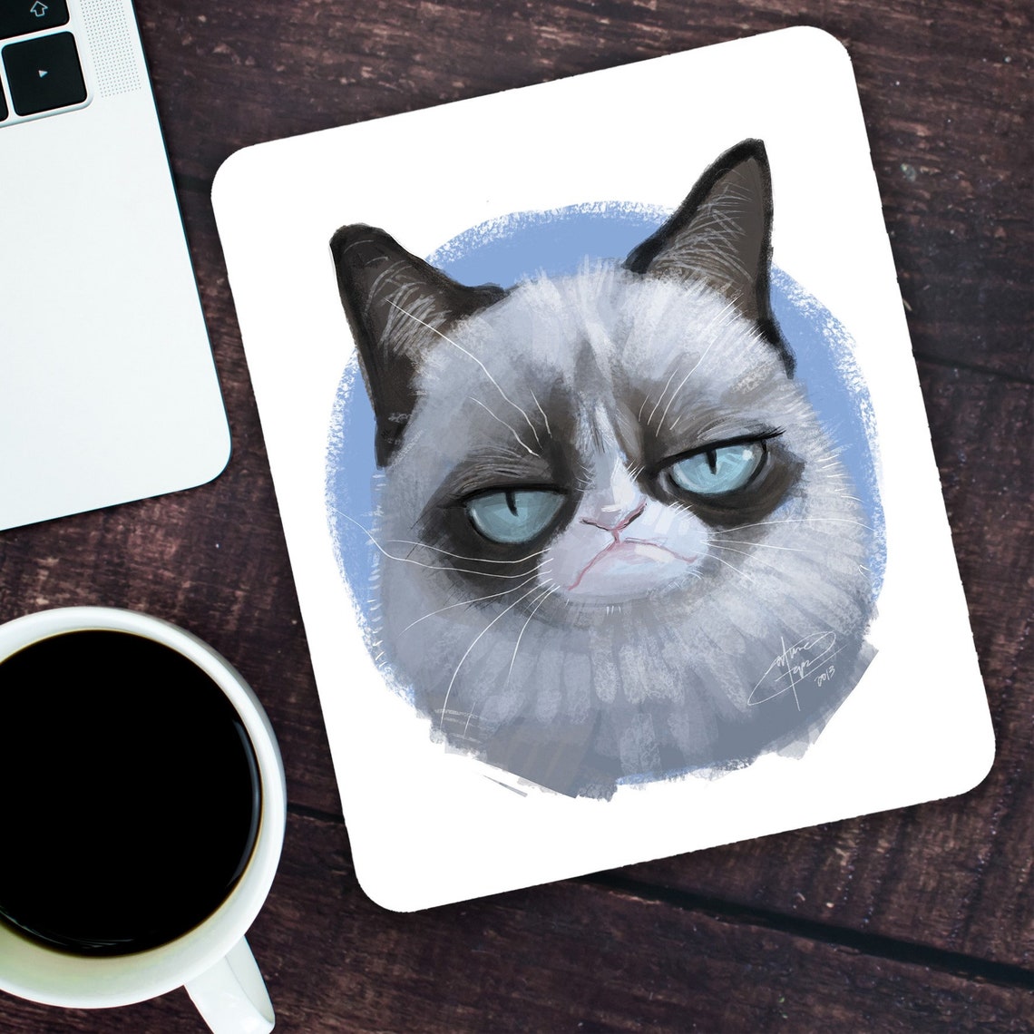 Grumpy Cat Mouse pad 9x7 inch Laptop pad Office Home decor PC Etsy