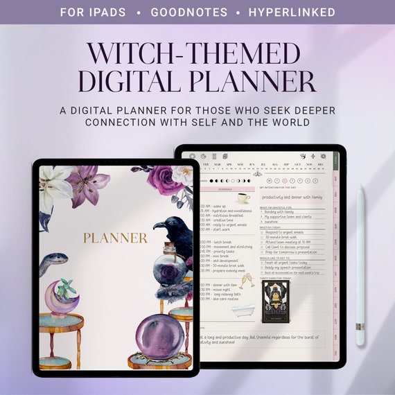 Undated Witchy Digital Planner 2024 for Ipad, Goodnotes, Printable Planner,  Daily Planner, Weekly Planner, ADHD, Tarot Planner 