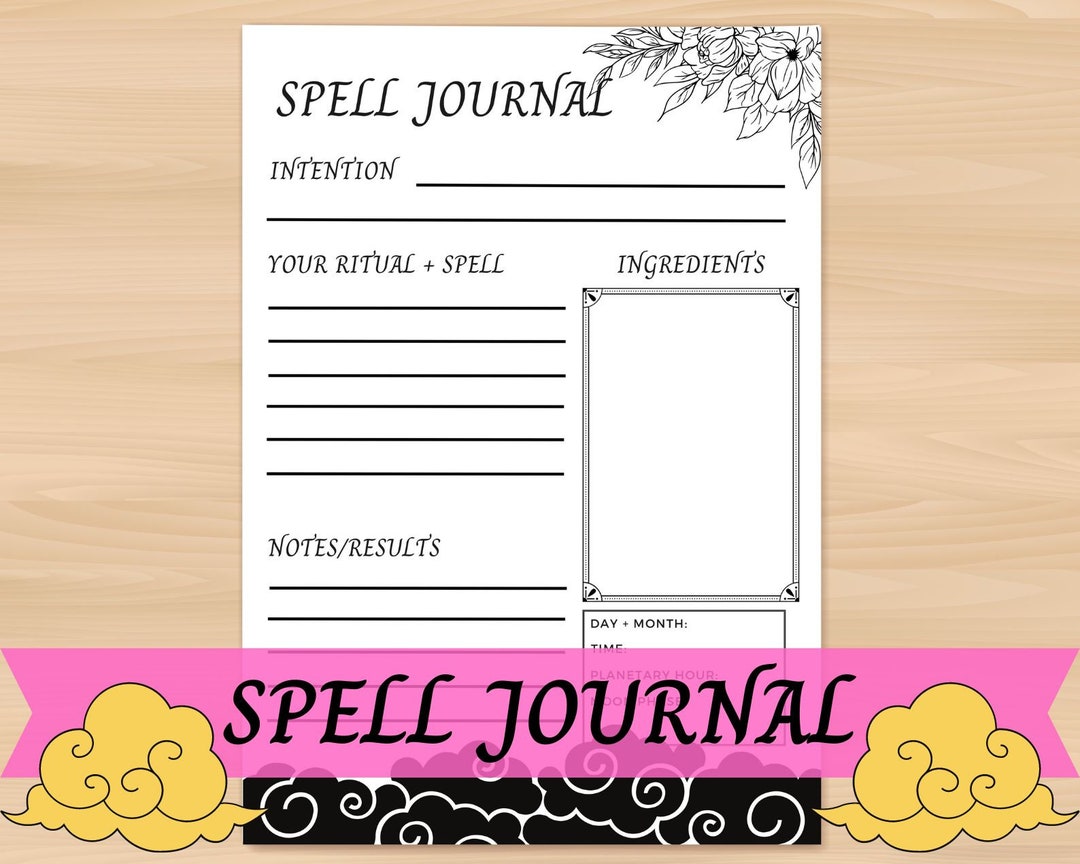 Spell Journal Printable: Witchcraft Grimoire Pages (digital Download ...