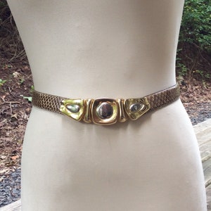 Vintage women&#39;s designer belts DeLaVoie Snakeskin belt retro Extra large accessories outfit snap buckle