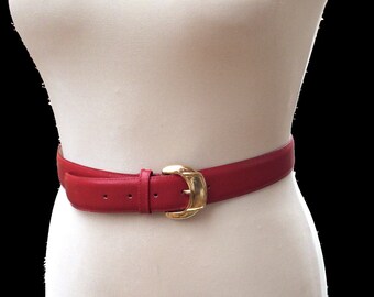Vintage Designer Belts Amanda Smith Red Leather Adjustable  display picture 2