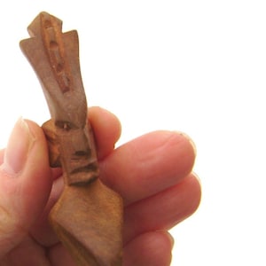 Vintage pendant wooden carved Talisman amulet native jewelry charm OOAK totem Tribal Necklace unisex Boho totem fashion accessories power