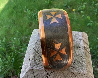 Vintage Copper Maltese Cross Cuff Bracelet - Handmade Moda Design unisex fashions
