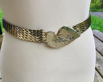 Vintage Gold and Silver Circle Belt, Hook Clasp Makes it Adjustable, Slinky Gold Slinky Belt - Etsy New Zealand main image 2