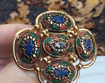 Vintage Sarah Coventry Brooch: Mosaic Light of the East Collection