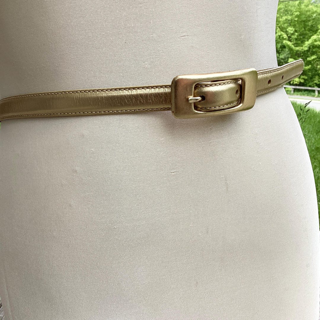 Vintage Ralph Lauren Gold Leather Belt: Women display picture 3