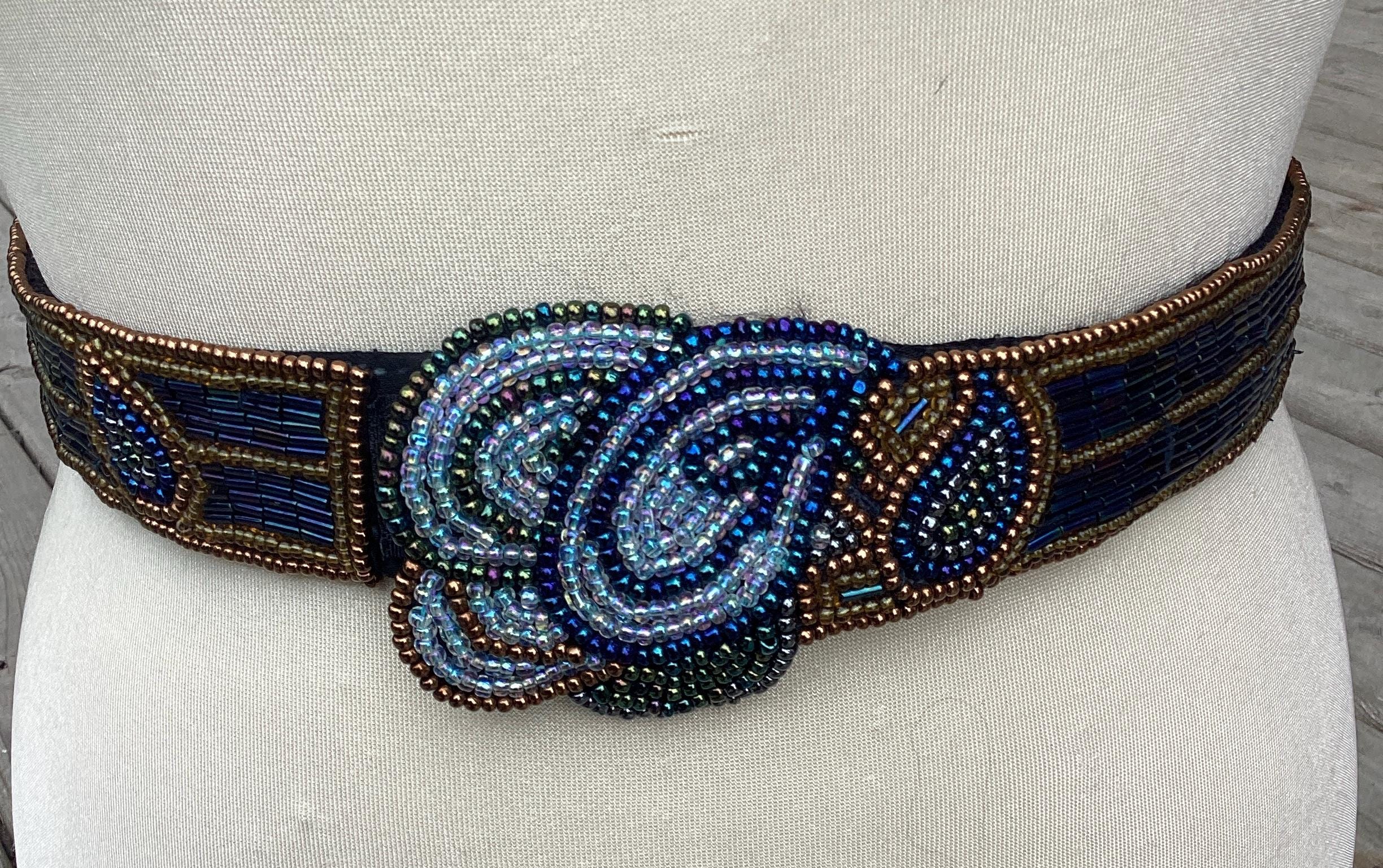 Vintage Beaded Fashion Belt Ceinture Emmanuel Designer  display picture 3