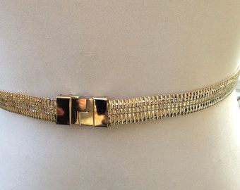 Vintage Gold Lamé Cinch Belt - Gutos West Germany Designer