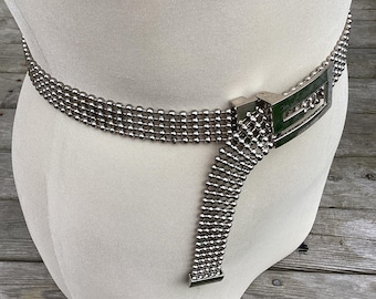 Vintage White Leather Belt: Avion International Designer  display picture 1