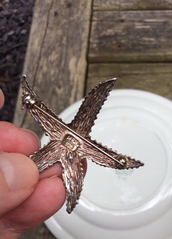 Vintage Big sterling Silver Starfish Mexican Ster… - image 3