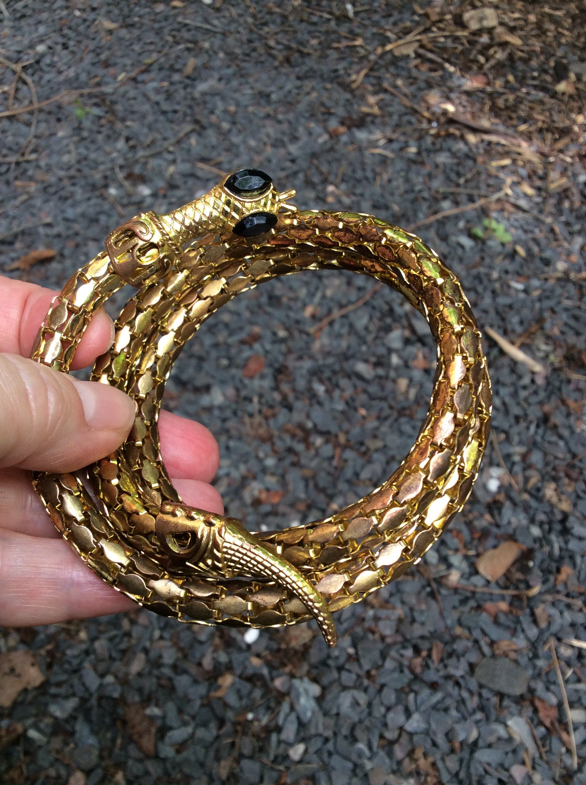 Vintage Whiting & Davis Snake Bracelet - Etsy
