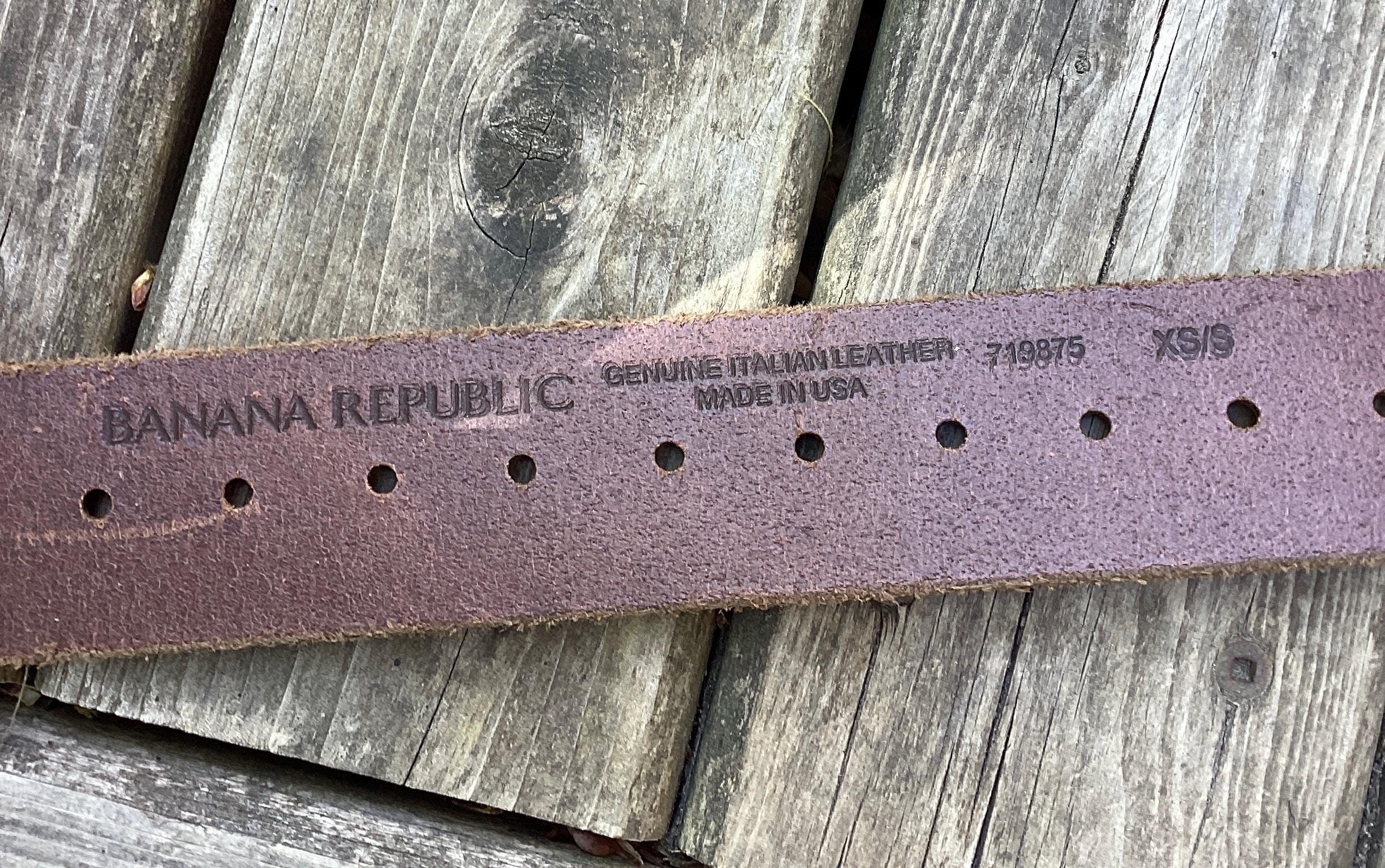 Vintage Banana Republic Wide Brown Leather Belt: Solid Brass  display picture 3