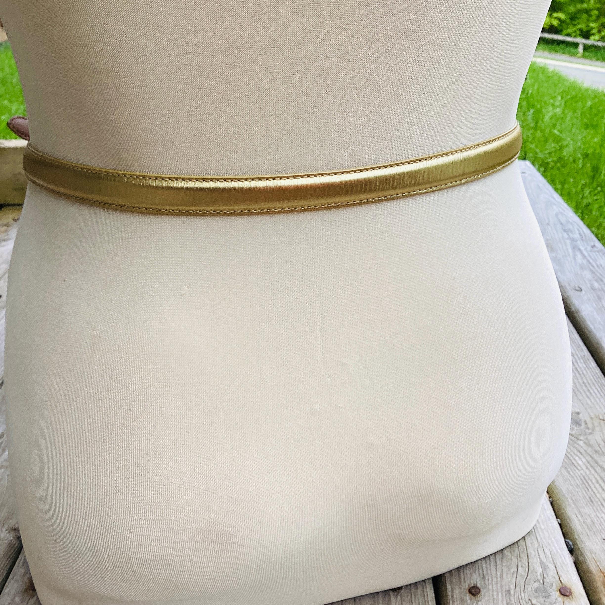 Vintage Ralph Lauren Gold Leather Belt: Women