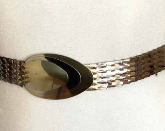 Vintage 1960s Kachina Doll Stretch Belt Silver Metal Scale Western 26\