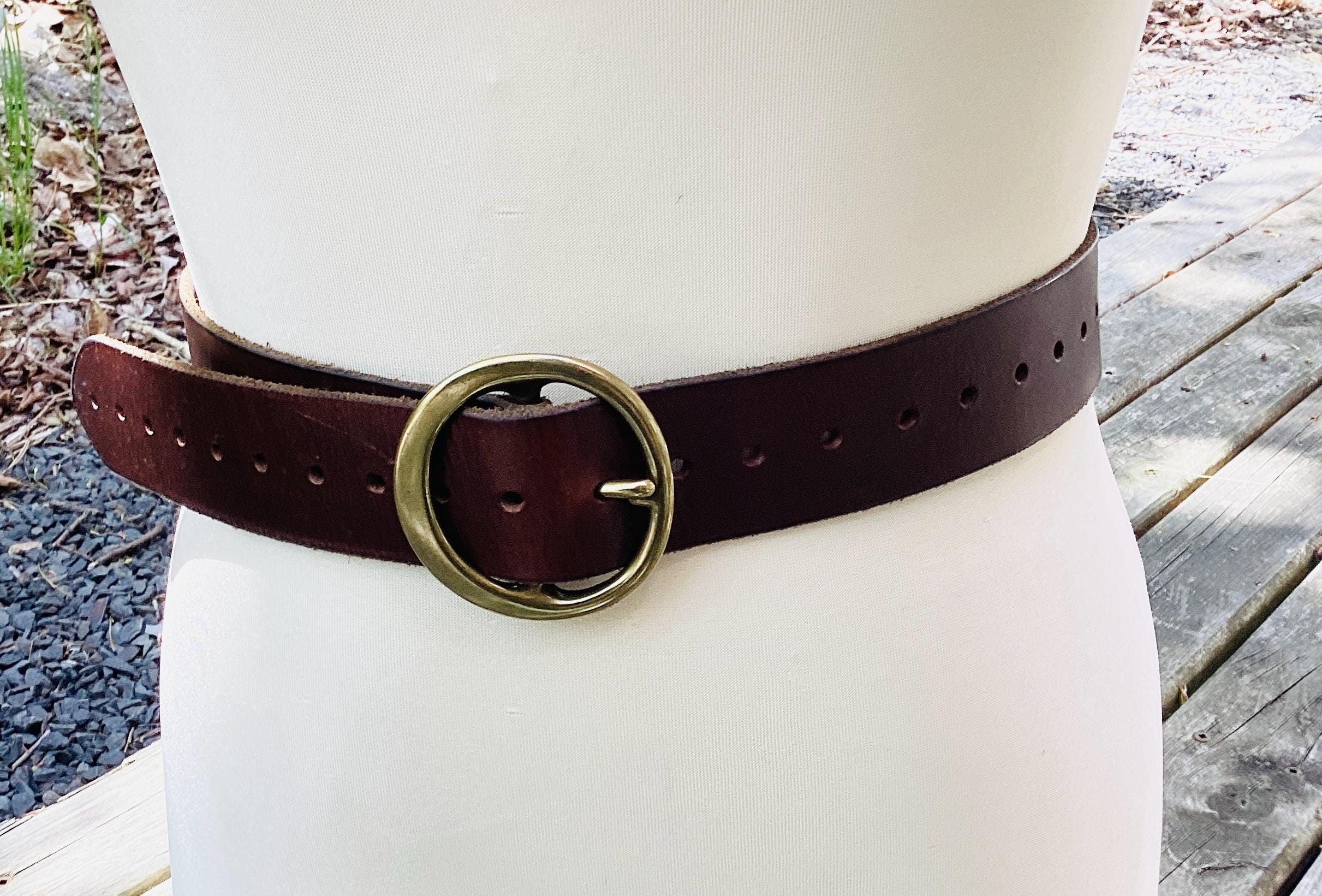 Banana Republic M Genuine Leather Brown Gold Belt Tumbled Leather Belt | Banana Republic main image 2
