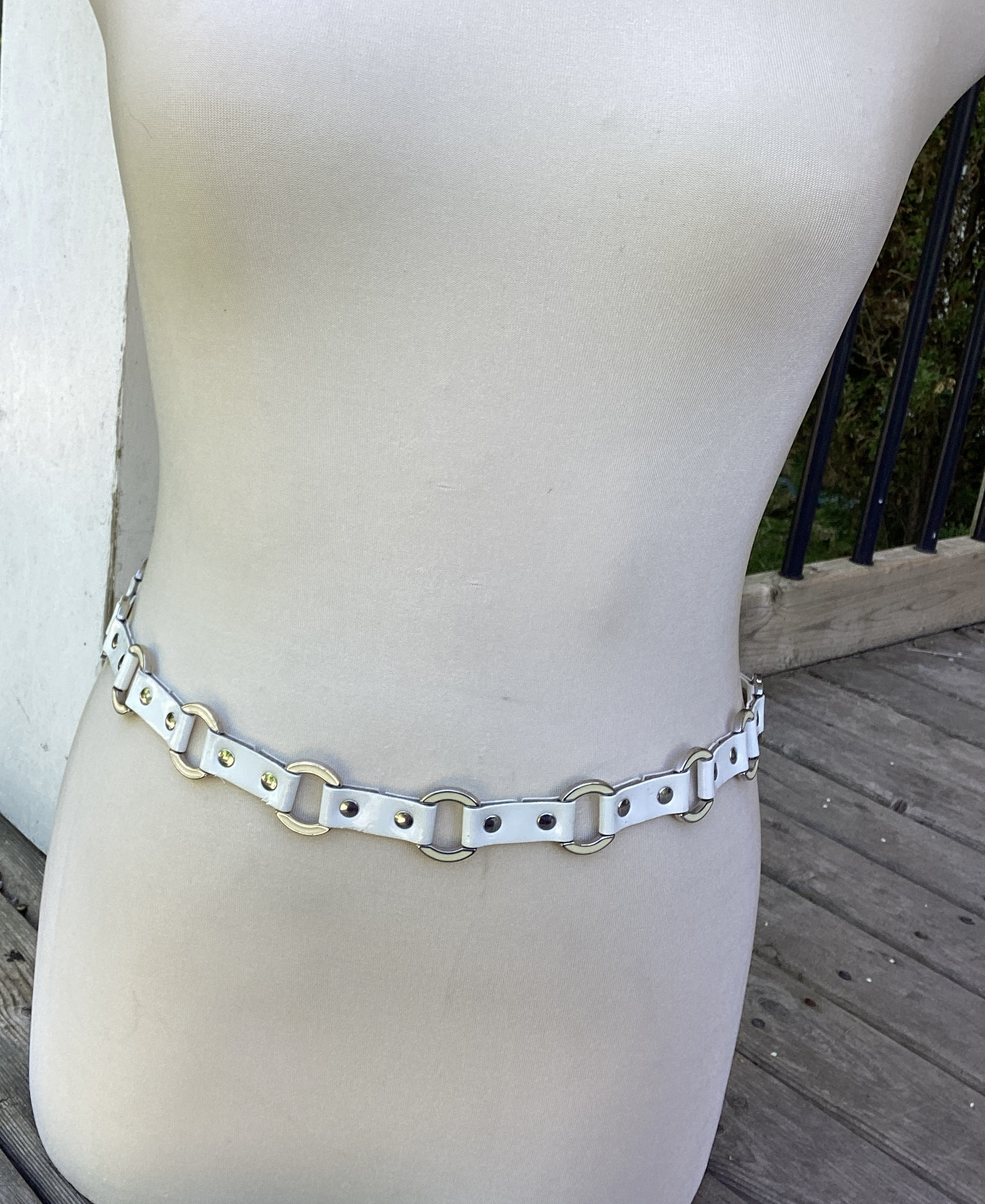 Lorena Antoniazzi White Leather Floral Embossed Silver Pewter XL Waist Belt Shyanne Women main image 3