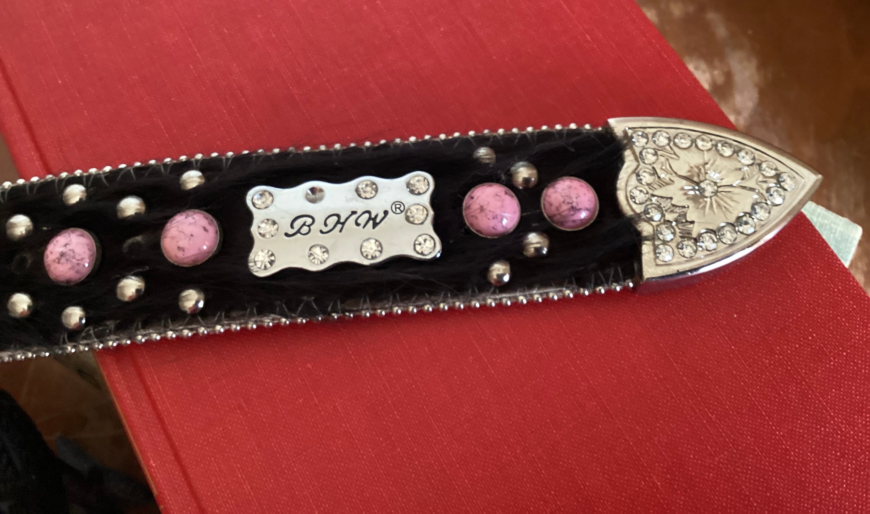 vintage redstone Flower Studded Belt