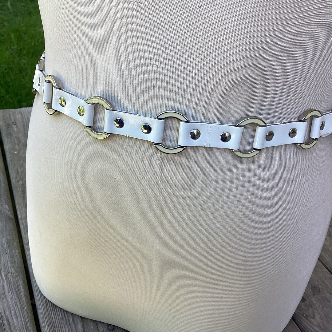 Vintage Antoniazzi Firenze Italian Leather Belt: White Wet  display picture 1
